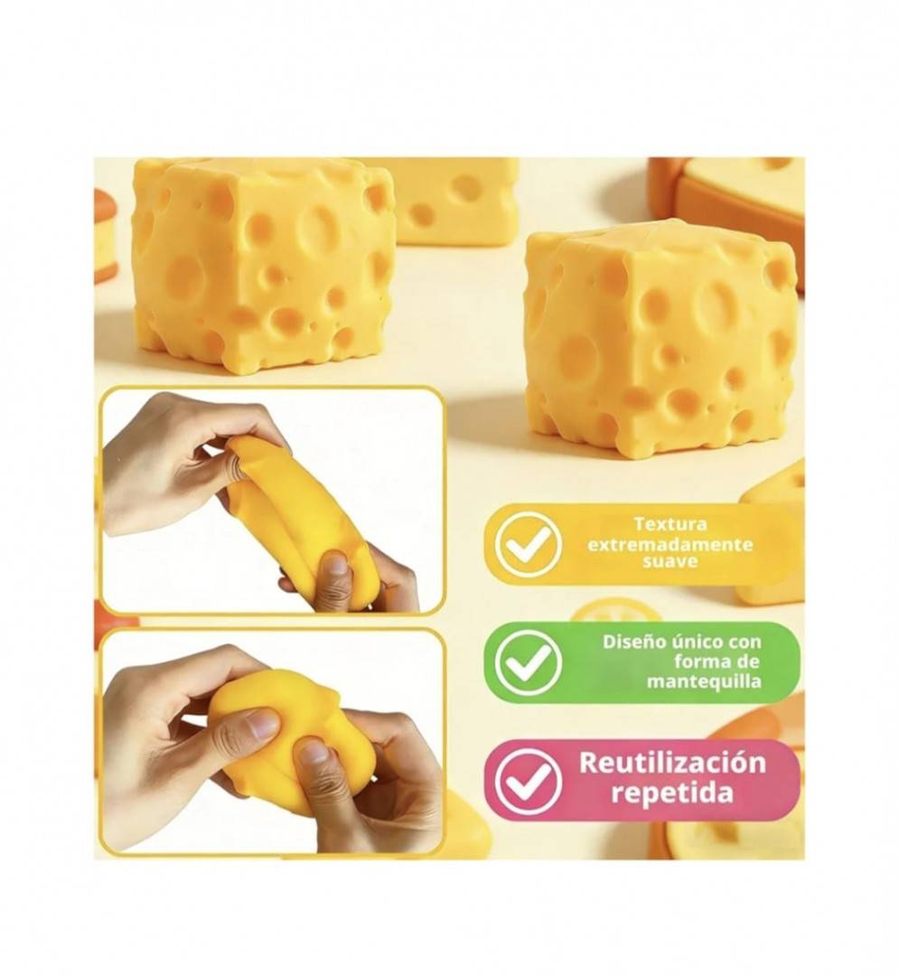 Jucarie antistres, Sqweezy Super Cheese, design realist, textura moale, 10 cm
