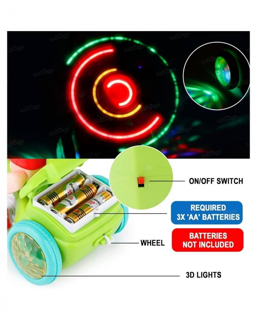 Jucarie Baietelul pe tricicleta, cu sunete si lumini, multicolor