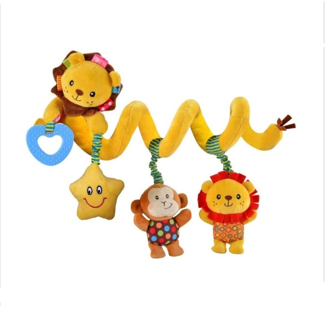 Jucarie bebe Leu, 2 in 1, pentru patut, carucior, galben