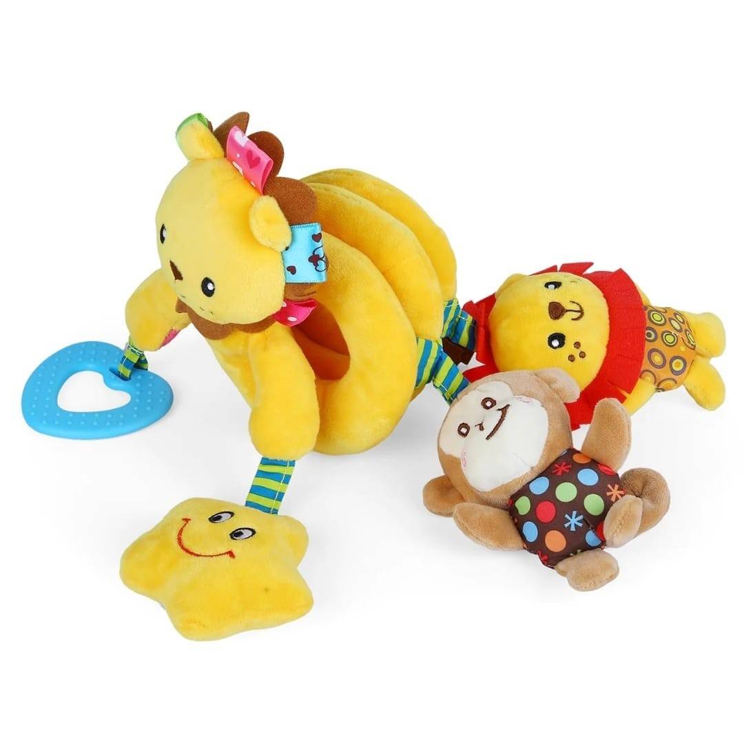 Jucarie bebe Leu, 2 in 1, pentru patut, carucior, galben