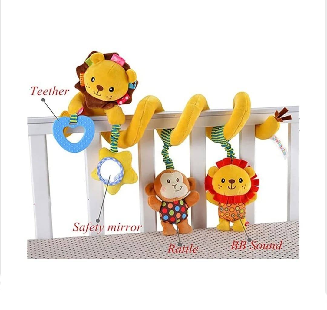 Jucarie bebe Leu, 2 in 1, pentru patut, carucior, galben