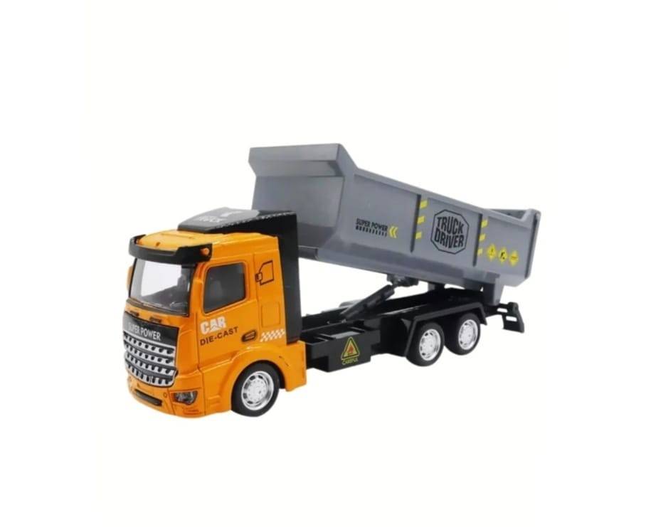 Jucarie Camion, model Basculanta, metal/plastic, galben, 18 cm