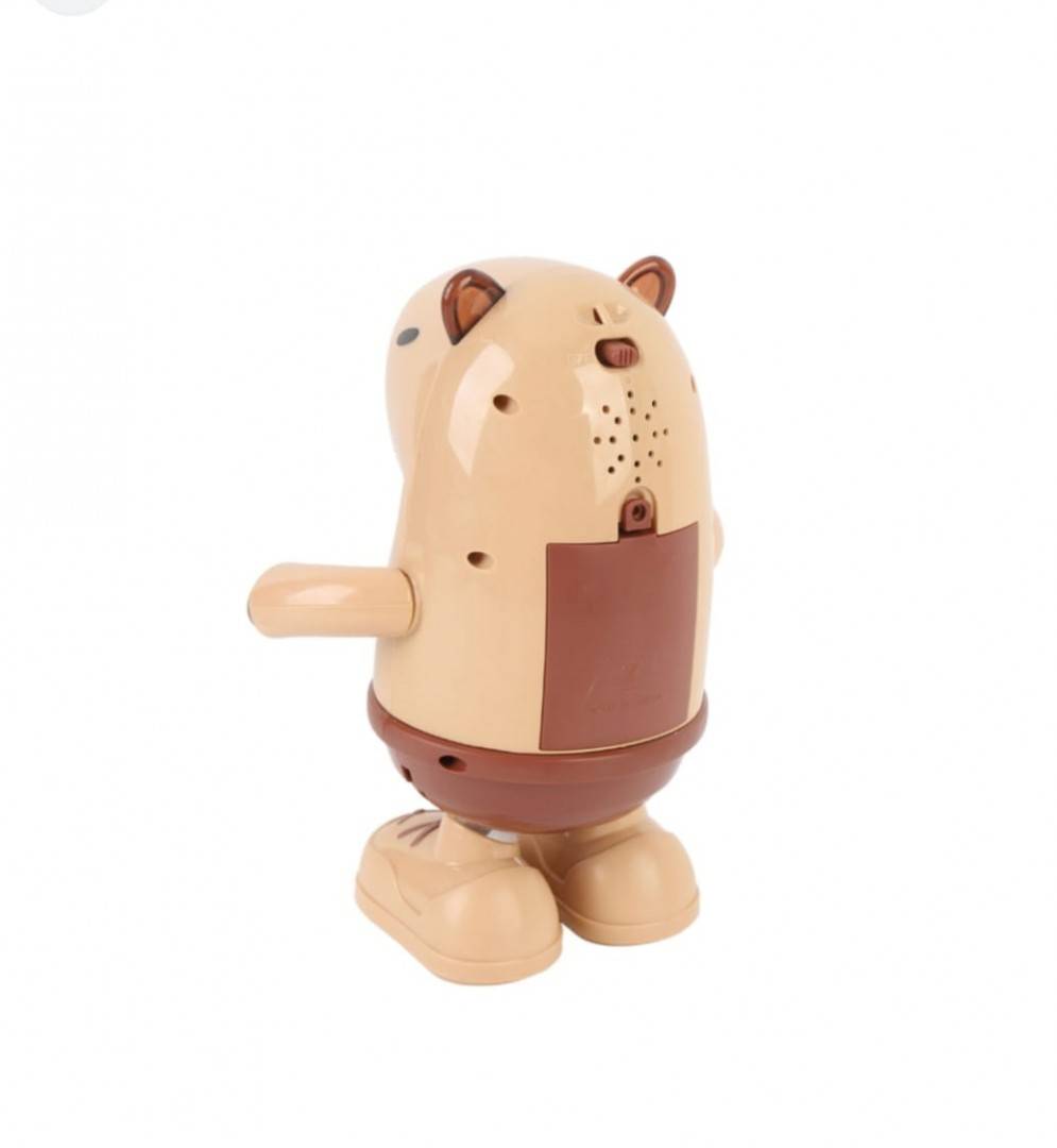 Jucarie Capibara dansatoare, muzica si lumini, maro, 20 cm