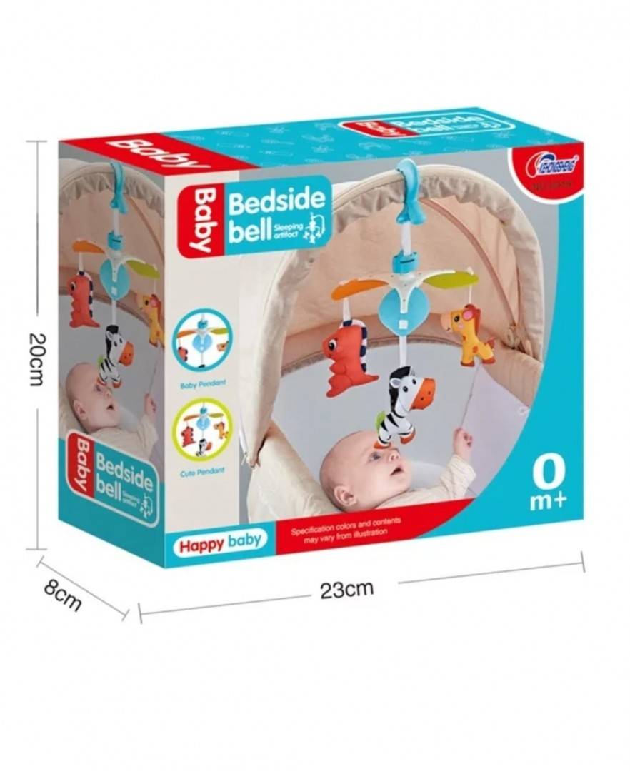 Jucarie Carusel de agatat pentru fetite, tip carusel, cu 3 figurine, multicolor, 0 luni+
