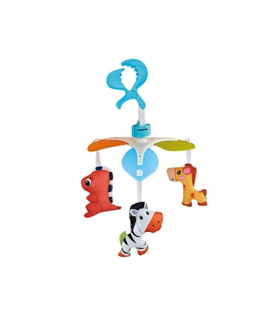 Jucarie Carusel de agatat, tip carusel, cu animalute, multicolor, 0 luni+