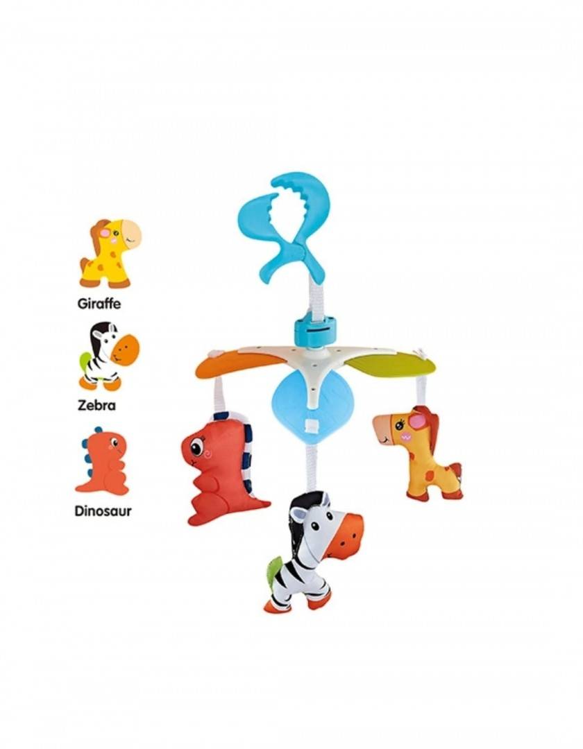 Jucarie Carusel de agatat, tip carusel, cu animalute, multicolor, 0 luni+