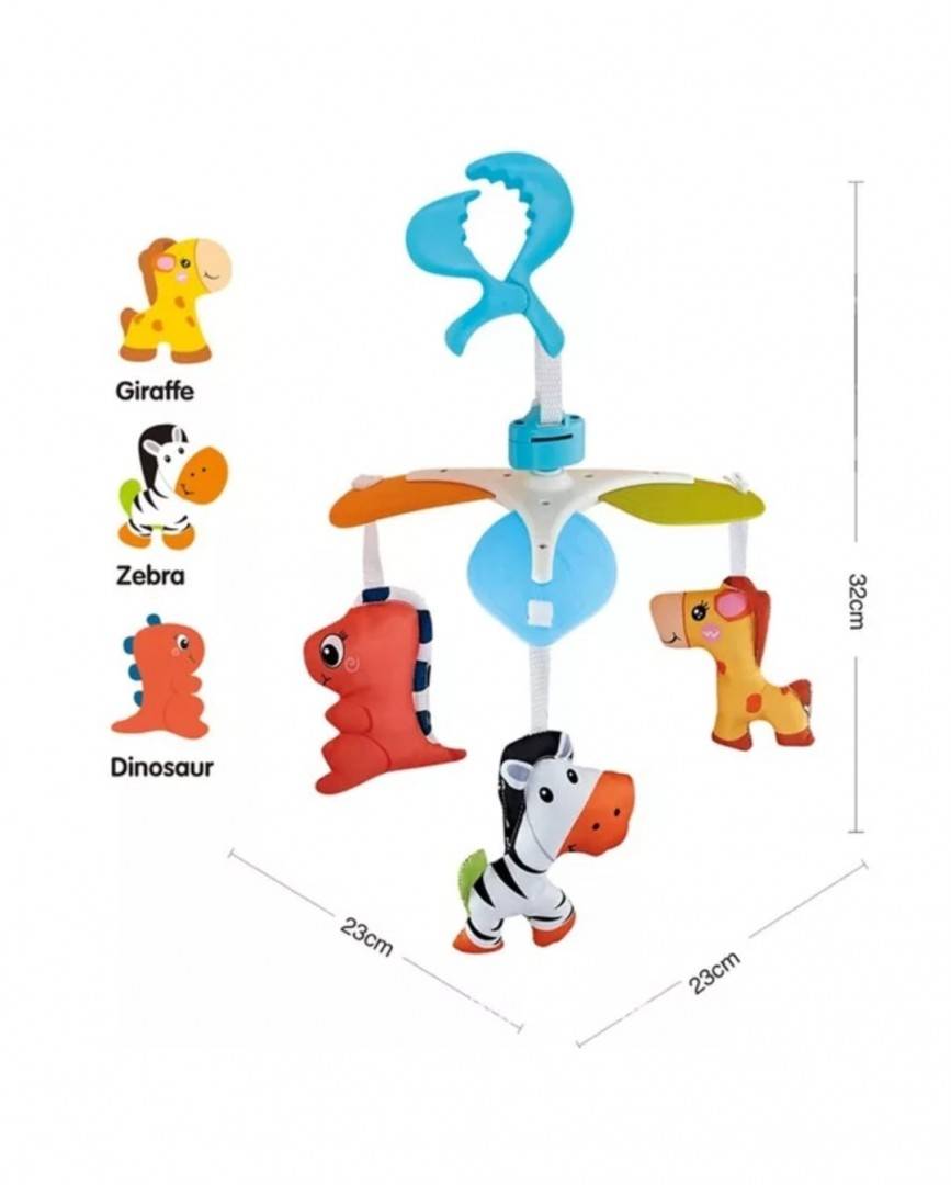 Jucarie Carusel de agatat, tip carusel, cu animalute, multicolor, 0 luni+