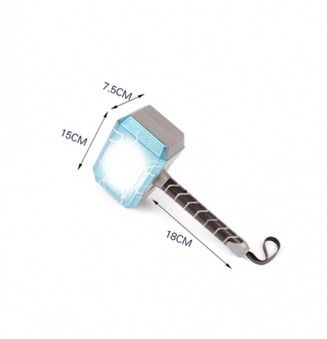 Jucarie Ciocanul lui Thor, sunte si lumini, multicolor, 27 cm