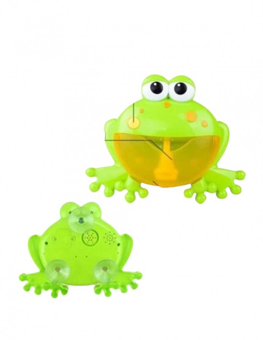 Jucarie de baie, Bubble Broasca, muzical cu difuzor de spuma, verde, 23 cm