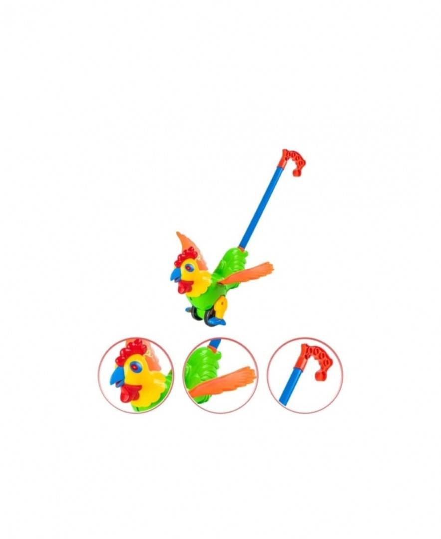 Jucarie de impins, Cocos, sunete, multicolor, 1 an+