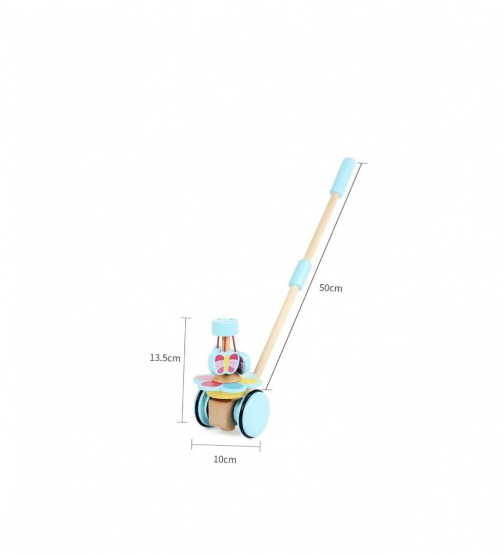 Jucarie de impins, Fluture, cu mecanism si sunete, lemn