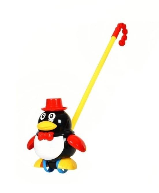 Jucarie de impins, Pinguin, sunete, multicolor