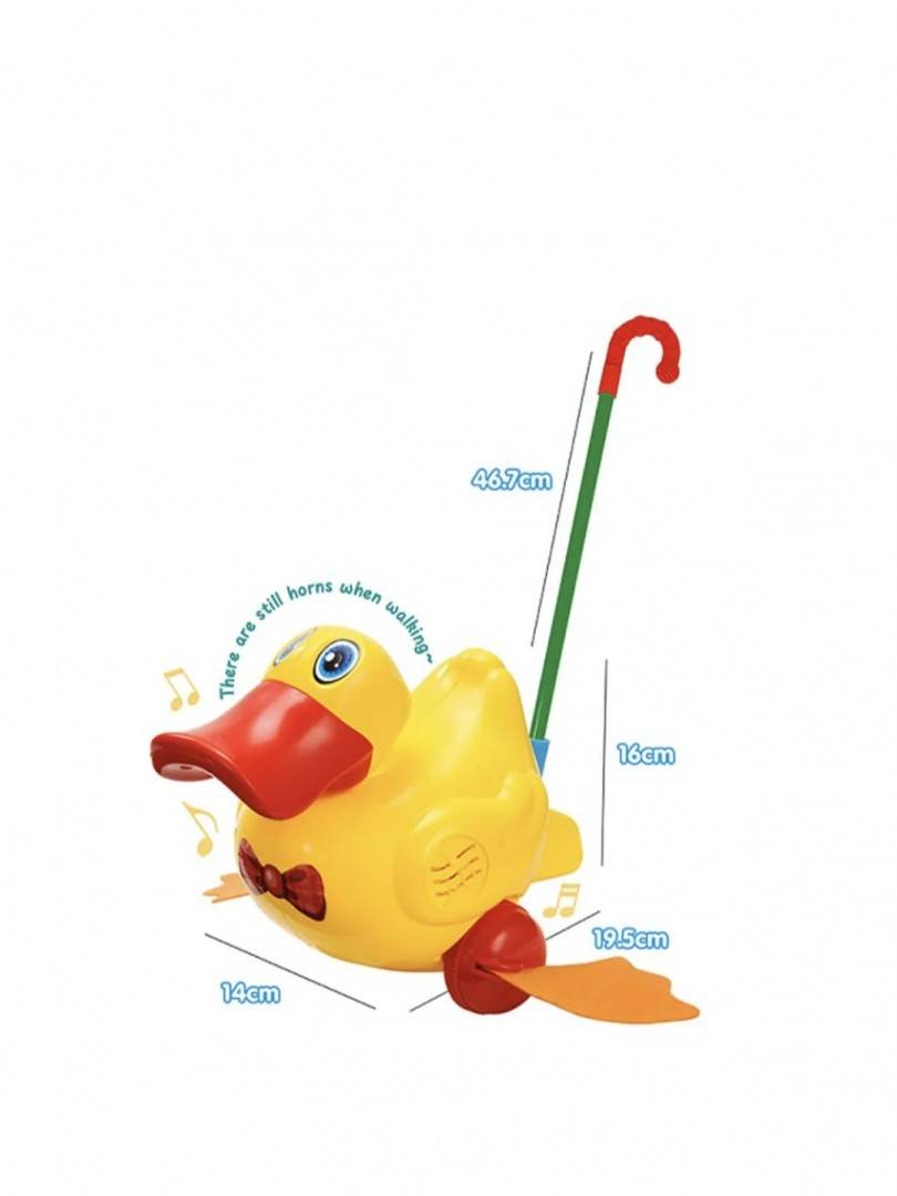 Jucarie de impins, Ratusca, sunete, galben, 1 an+