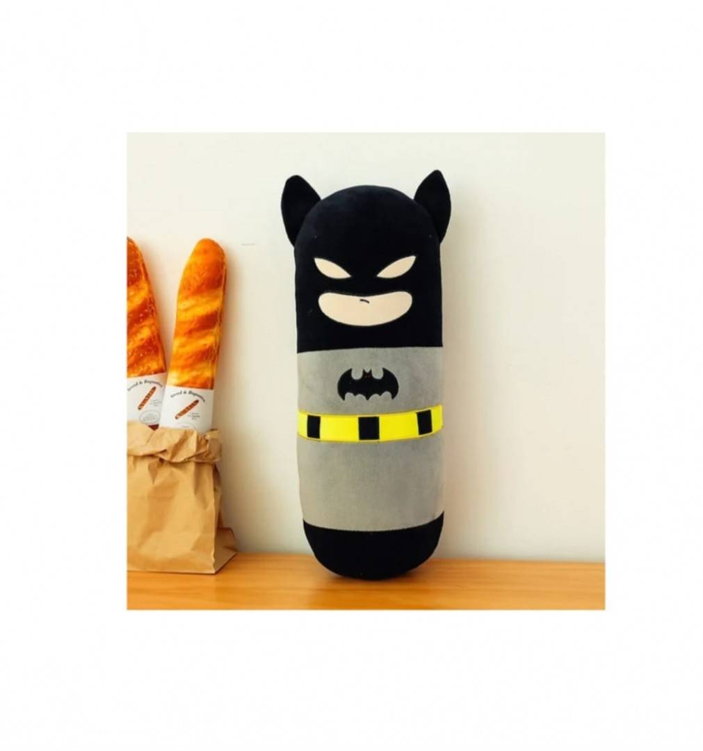 Jucarie de plus, Batman, tip perna, negru/gri, 70 cm