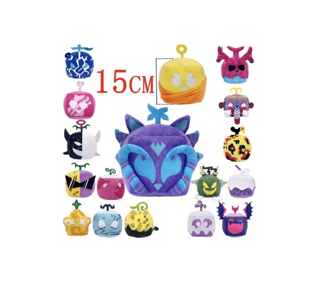 Jucarie de plus, Blox Fruits Anime Game, Dough, Roblox, mov deschis/alb, 15 cm
