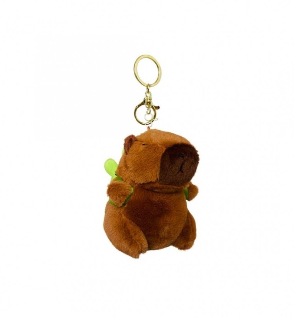 Jucarie de plus, Capibara, tip breloc, maro, 12 cm