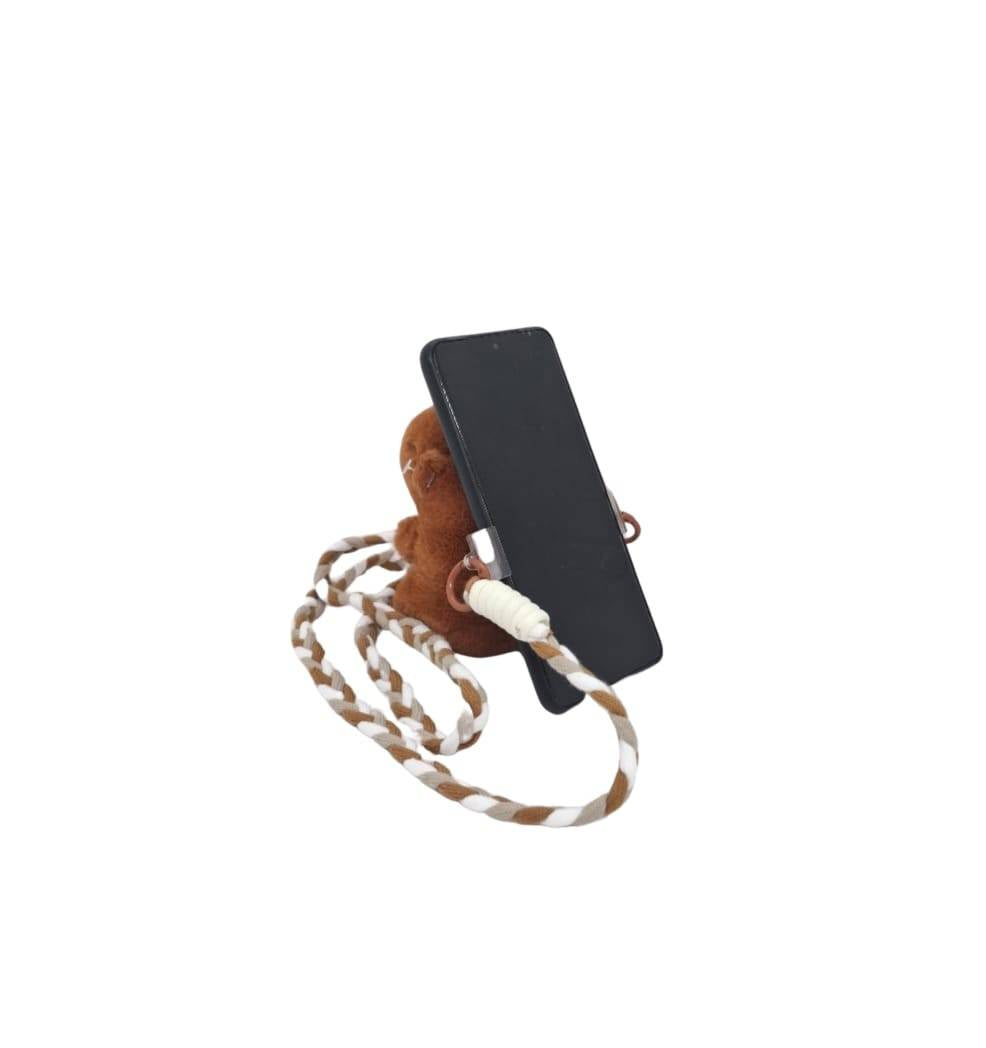 Jucarie de plus, Capibara, tip suport, accesoriu telefon, maro inchis