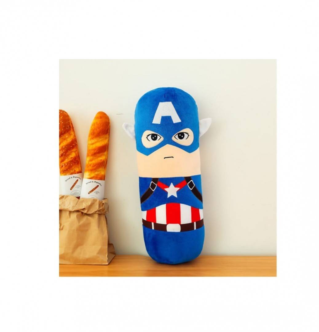 Jucarie de plus, Captain America, tip perna, albastru, 50 cm