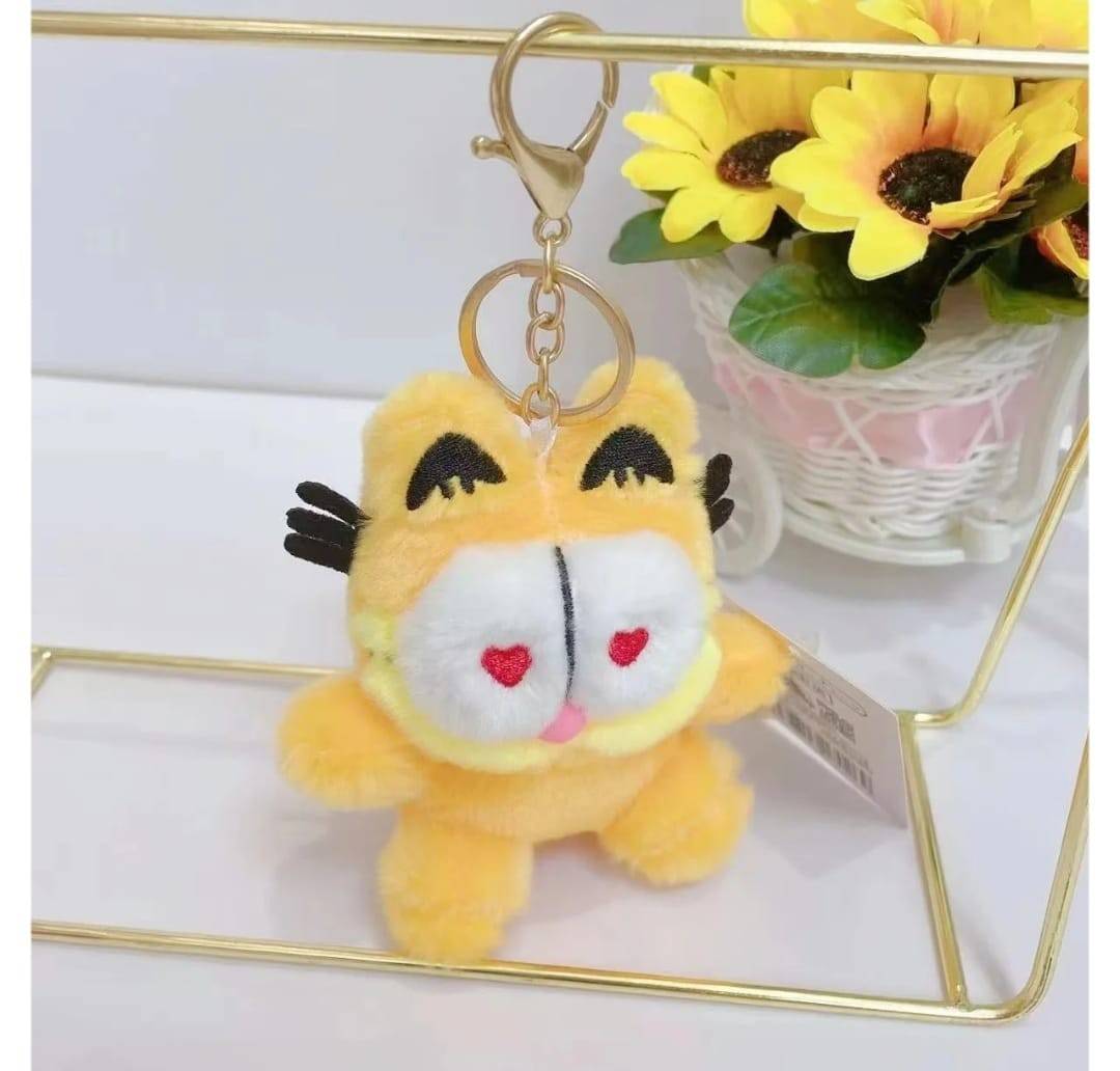 Jucarie de plus, Garfield, tip breloc, galben, 12 cm