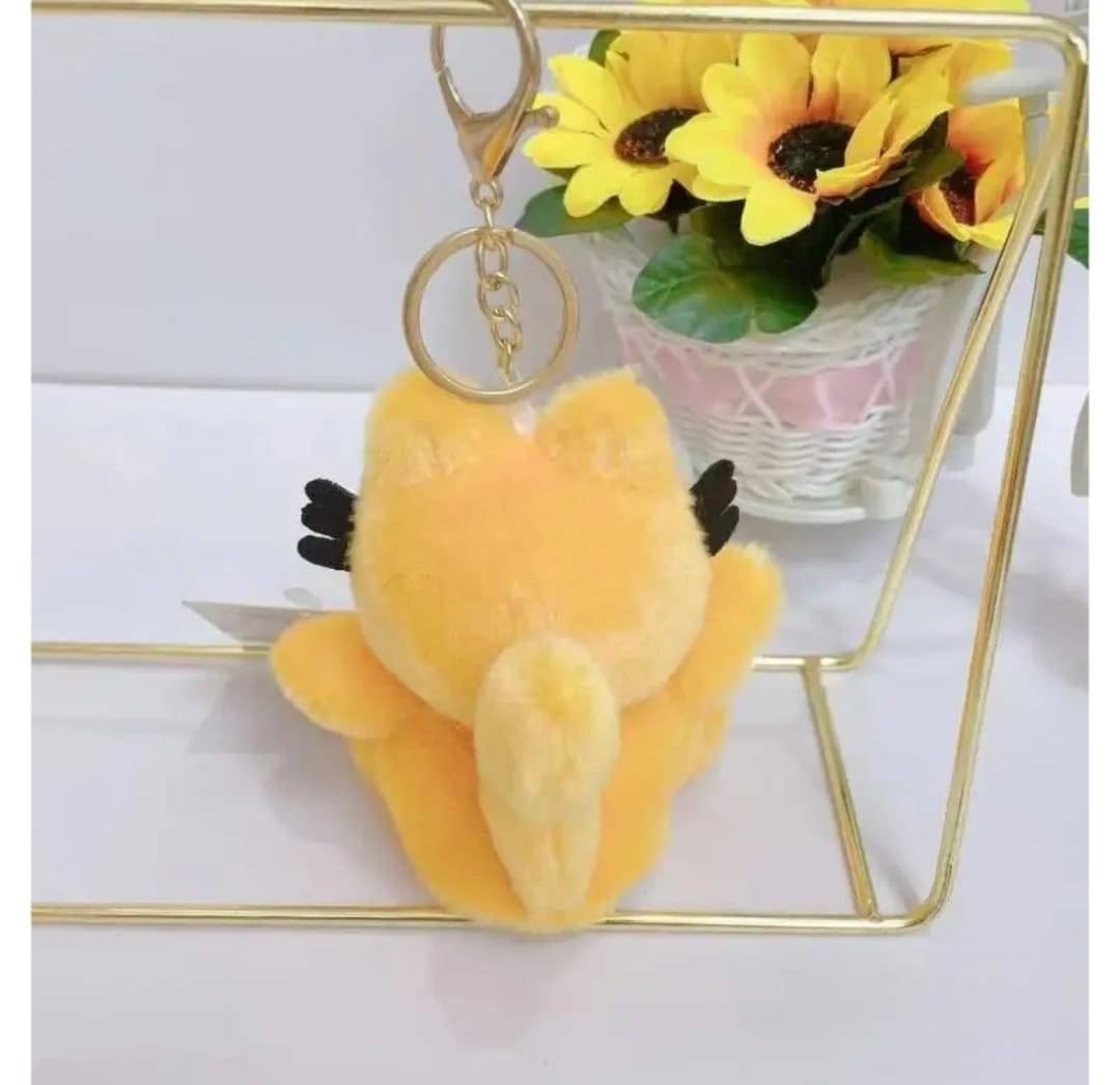 Jucarie de plus, Garfield, tip breloc, galben, 12 cm