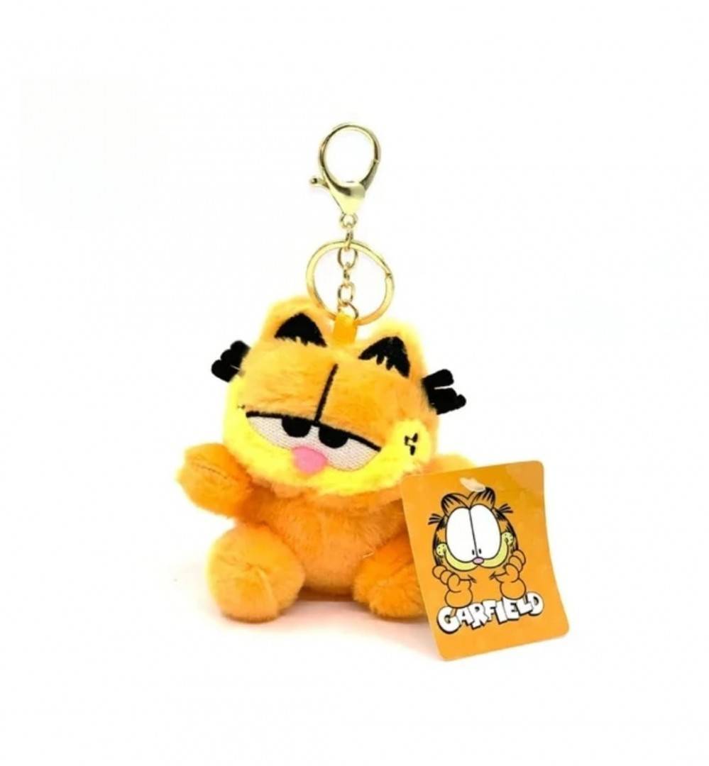 Jucarie de plus, Garfield, tip breloc, galben inchis, 12 cm
