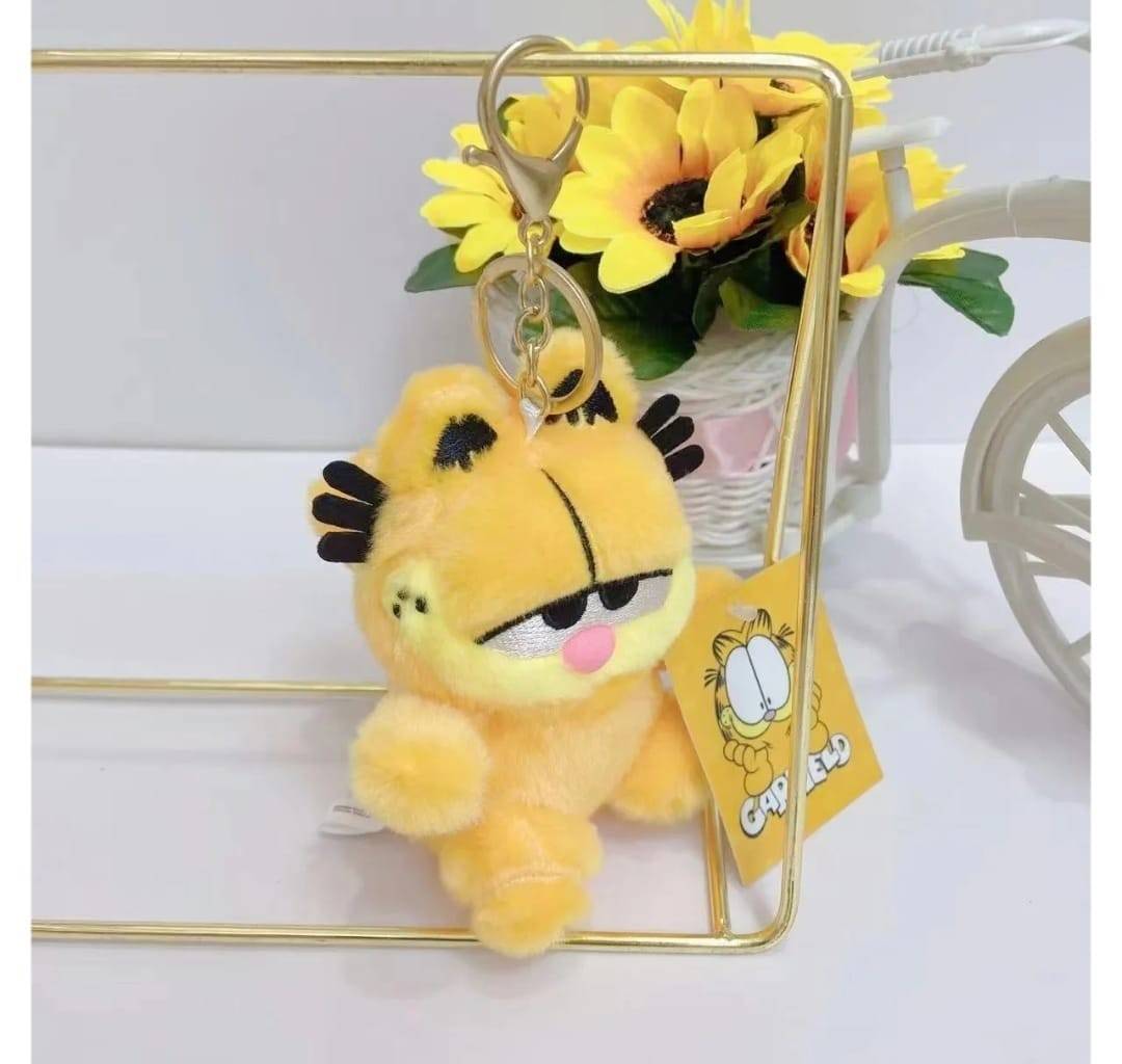 Jucarie de plus, Garfield, tip breloc, galben inchis, 12 cm