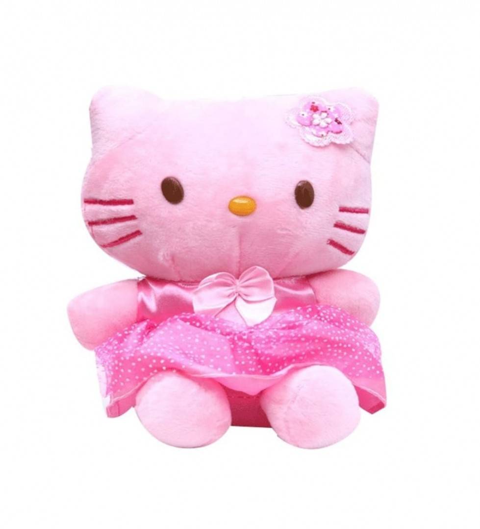Jucarie de plus, Hello Kitty, roz deschis, 18 cm