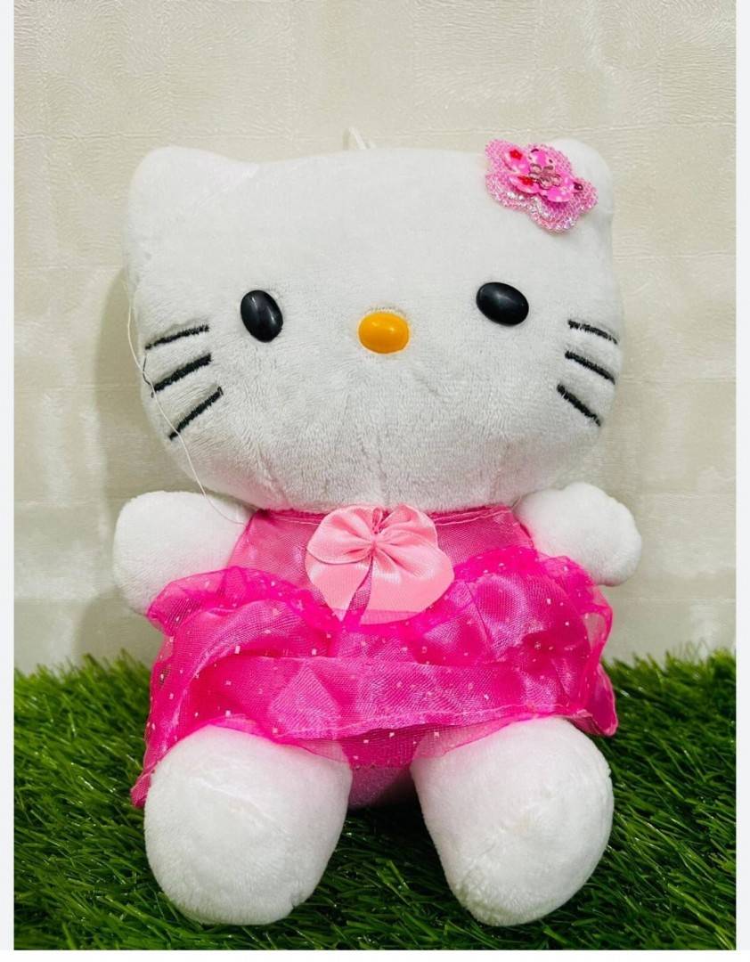Jucarie de plus, Hello Kitty, roz/alb, 18 cm