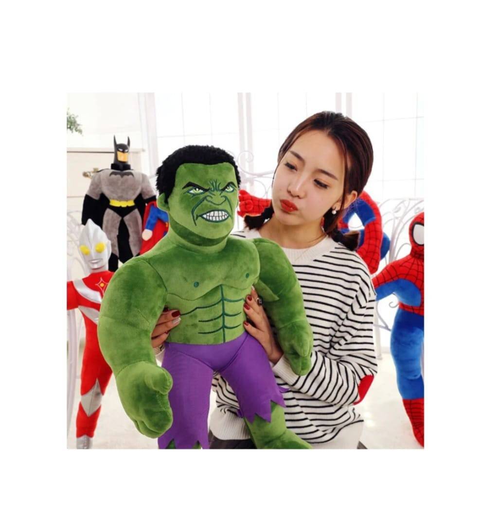 Jucarie de plus, Hulk, realist, verde/multicolor, 46 cm