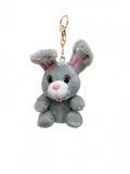 Jucarie de plus, Iepuras, tip breloc, gri, 15 cm