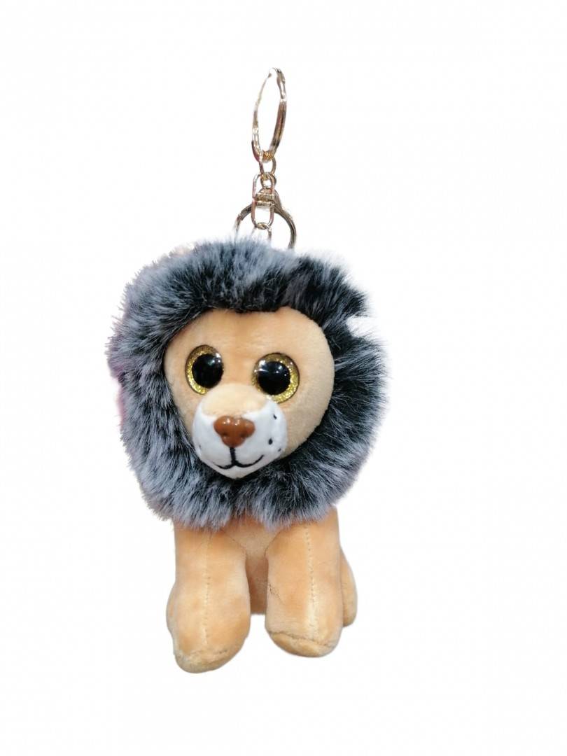 Jucarie de plus, Leu, tip breloc, maro, 15 cm
