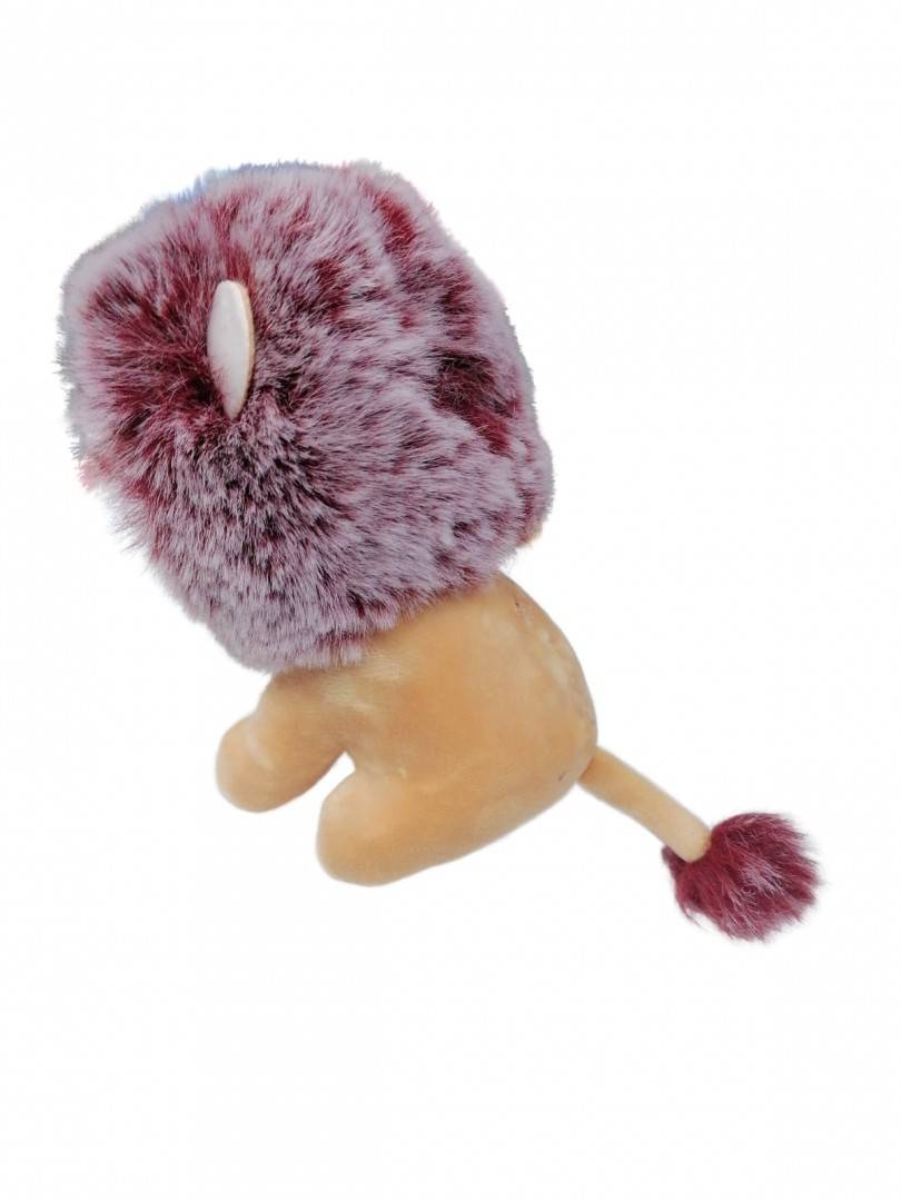 Jucarie de plus, Leu, tip breloc, visiniu, 15 cm