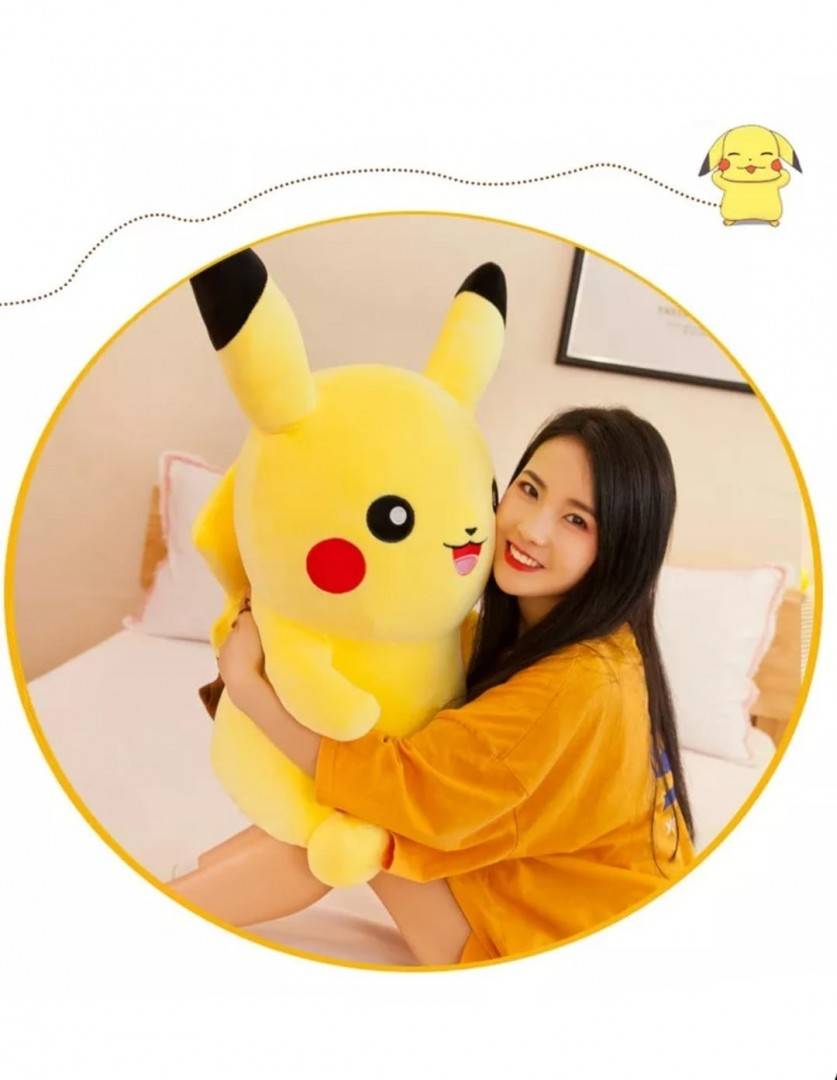 Jucarie de plus, Pikachu, Pokemon, galben, 60 cm