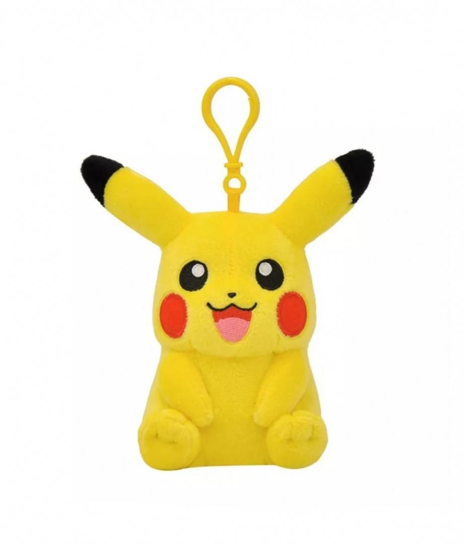 Jucarie de plus, Pikachu, tip breloc, galben, 12 cm