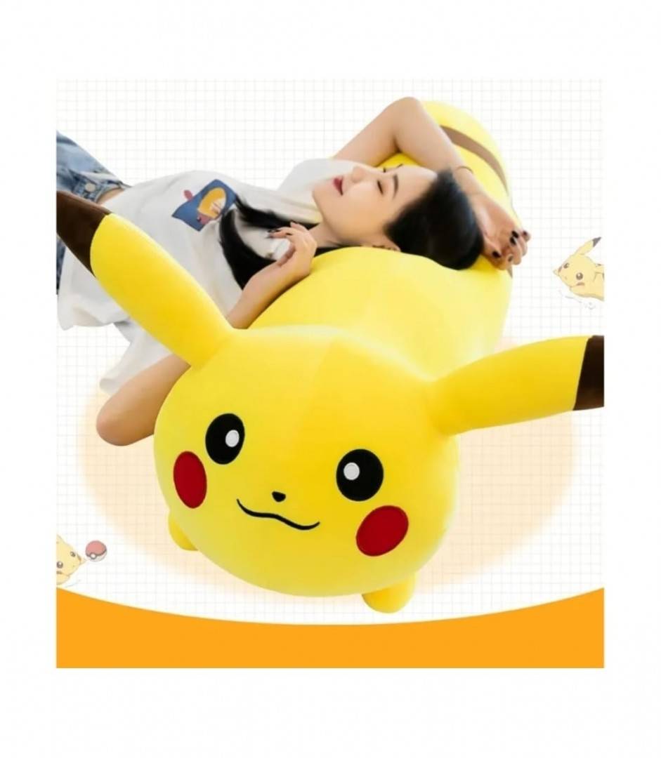 Jucarie de plus, Pikachu, tip perna, galben, 115 cm