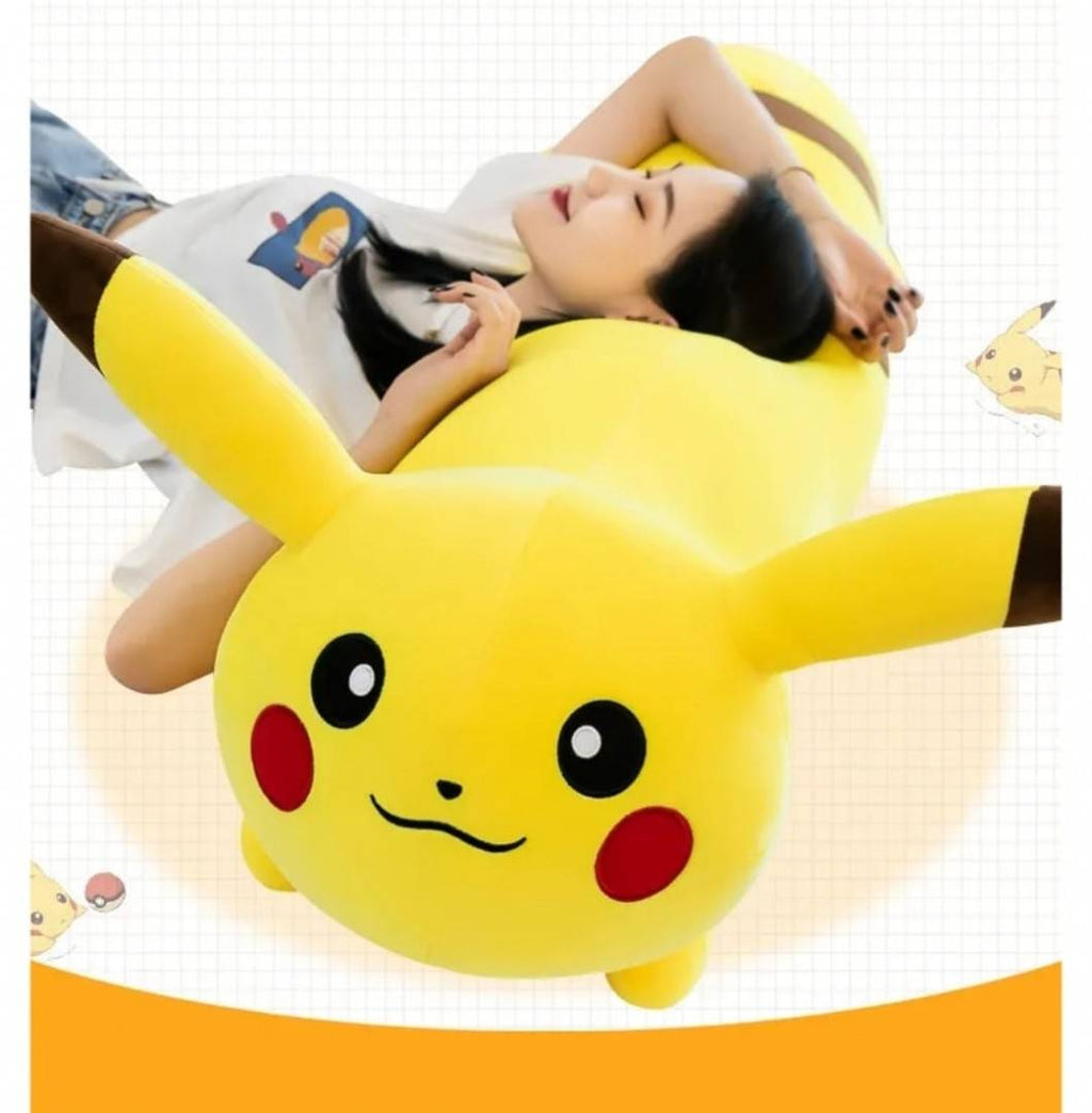 Jucarie de plus, Pikachu, tip perna, galben, 110 cm