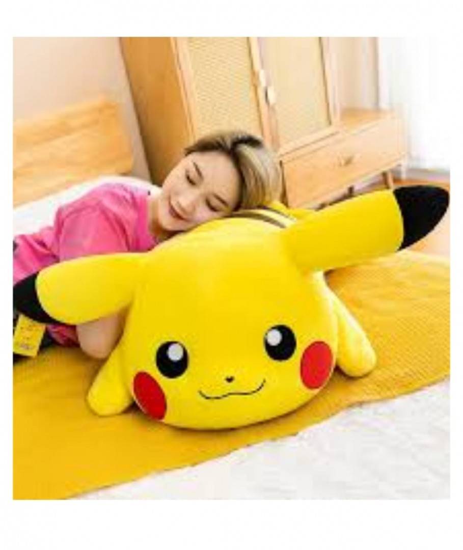 Jucarie de plus, Pikachu, tip perna, galben, 110 cm