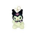 Jucarie de plus, Papusa Japoneza Sanrio Kuromi, seria Hello Kitty, tip breloc, multicolor, 12 cm