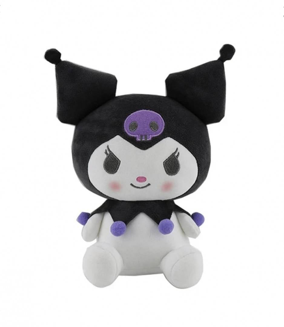 Jucarie de plus, Papusa Japoneza Sanrio Kuromi, seria Hello Kitty, tip breloc, multicolor, 12 cm