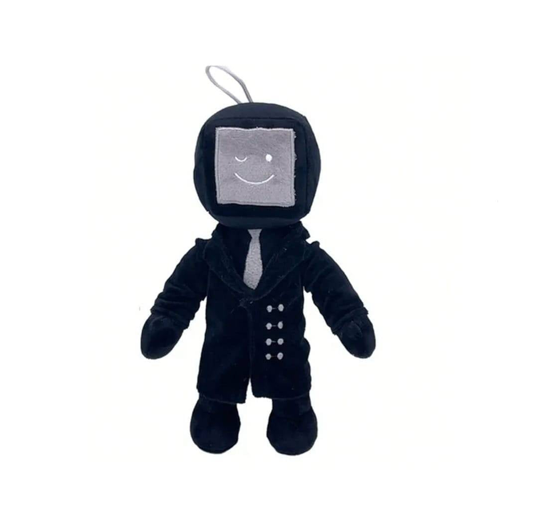 Jucarie de plus Skibidi Toilet Man, Joc de aventura, negru/gri, 25 cm