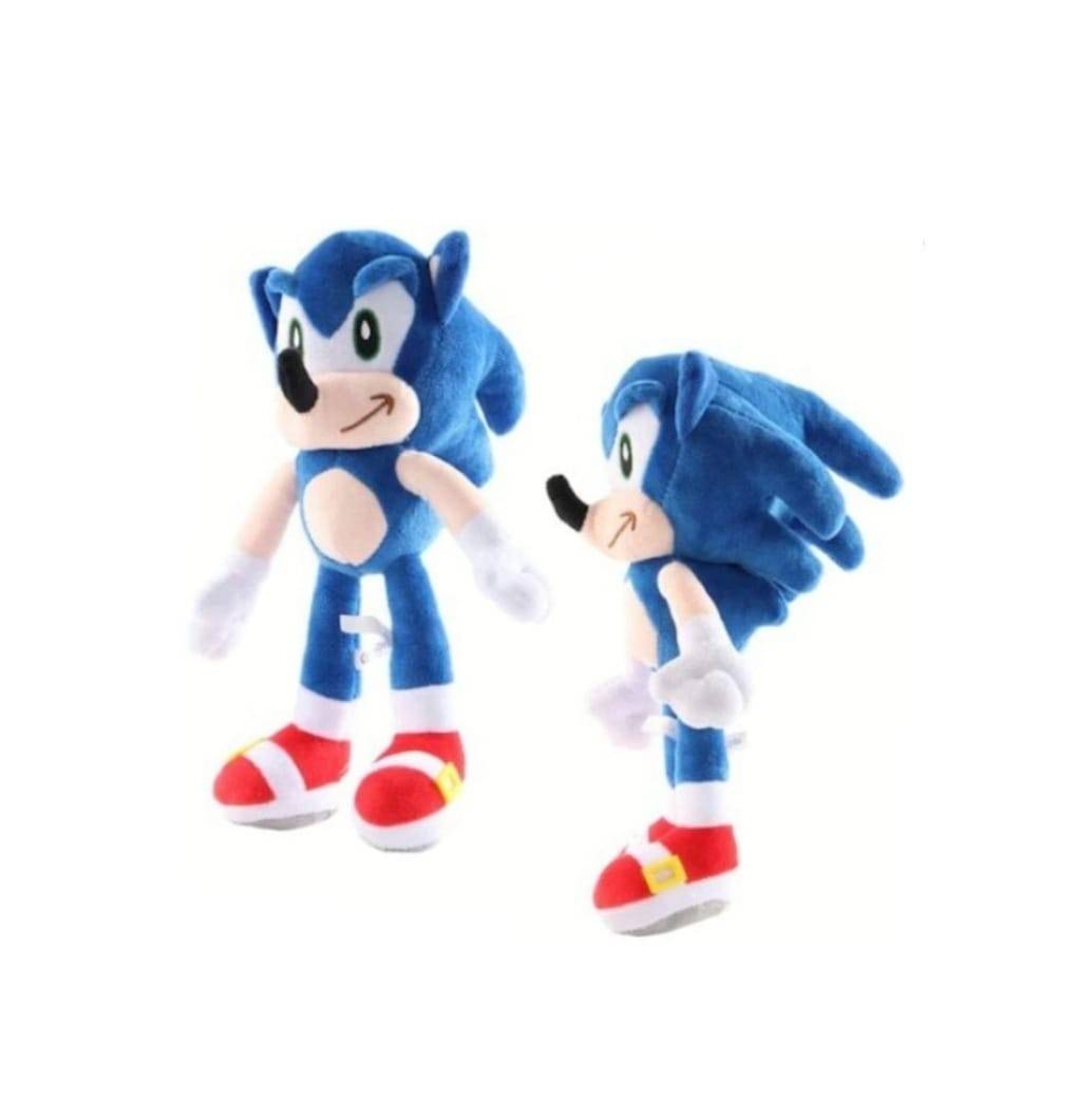 Jucarie de plus, Sonic, ventuza, albastru, 28 cm