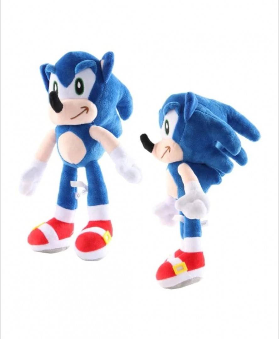 Jucarie de plus, Sonic, ventuza, albastru, 45 cm
