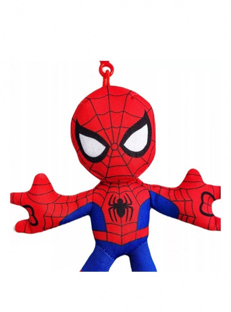 Jucarie de plus, Spiderman, tip breloc, rosu, 12 cm