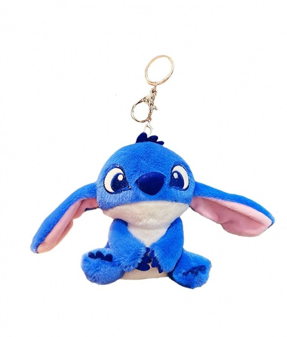 Jucarie de plus Stitch, tip breloc, albastru, 15 cm