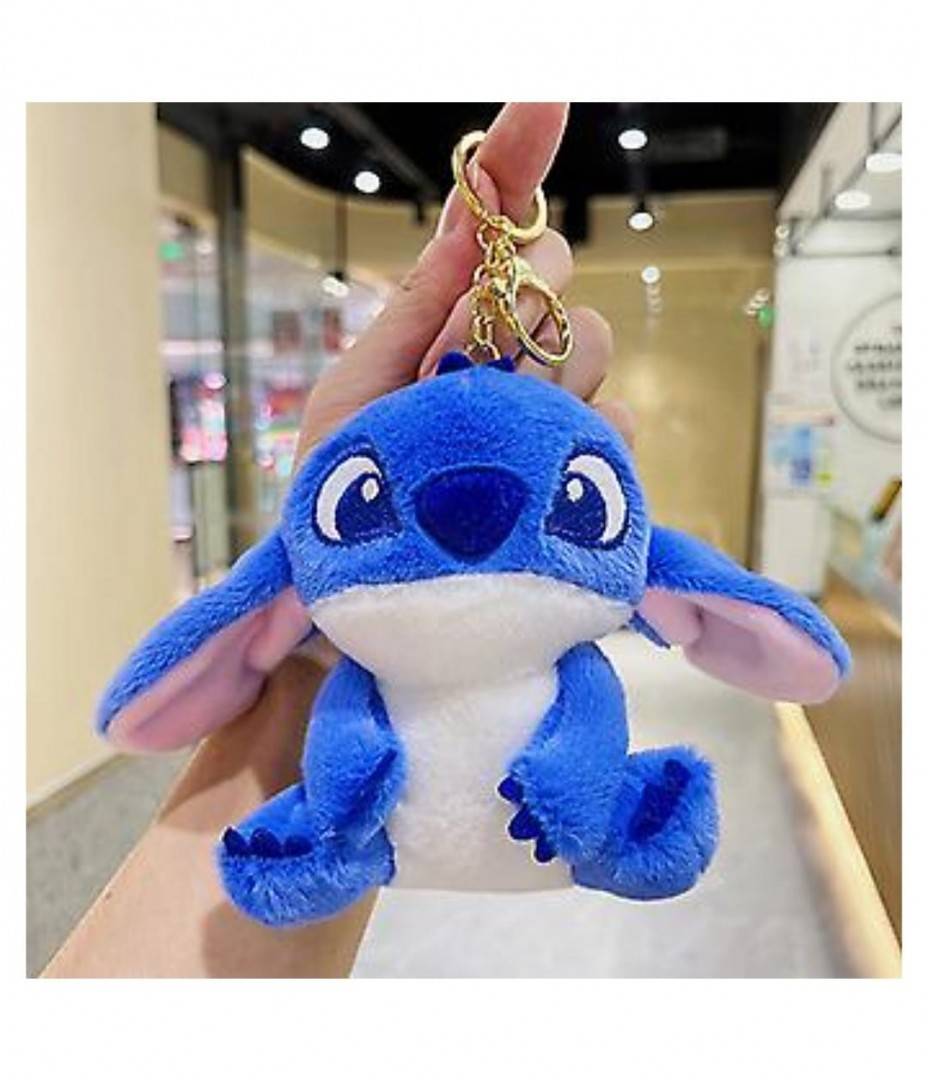 Jucarie de plus Stitch, tip breloc, albastru, 15 cm