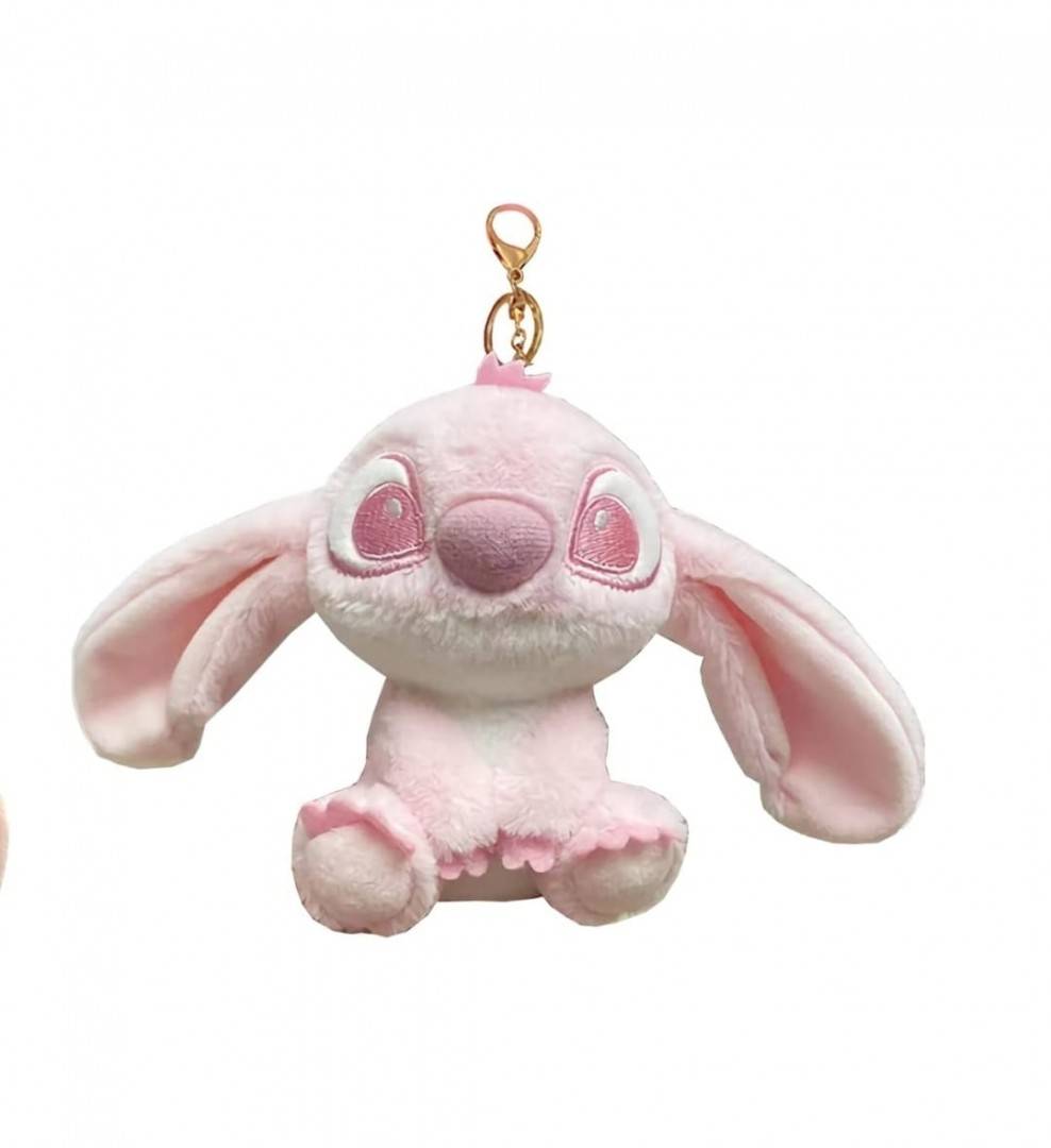 Jucarie de plus Stitch, tip breloc, roz, 15 cm