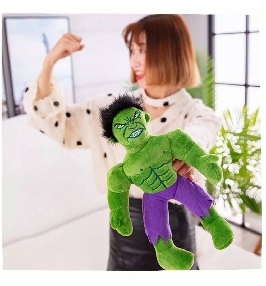 Jucarie de plus, tip Hulk, verde, 30 cm