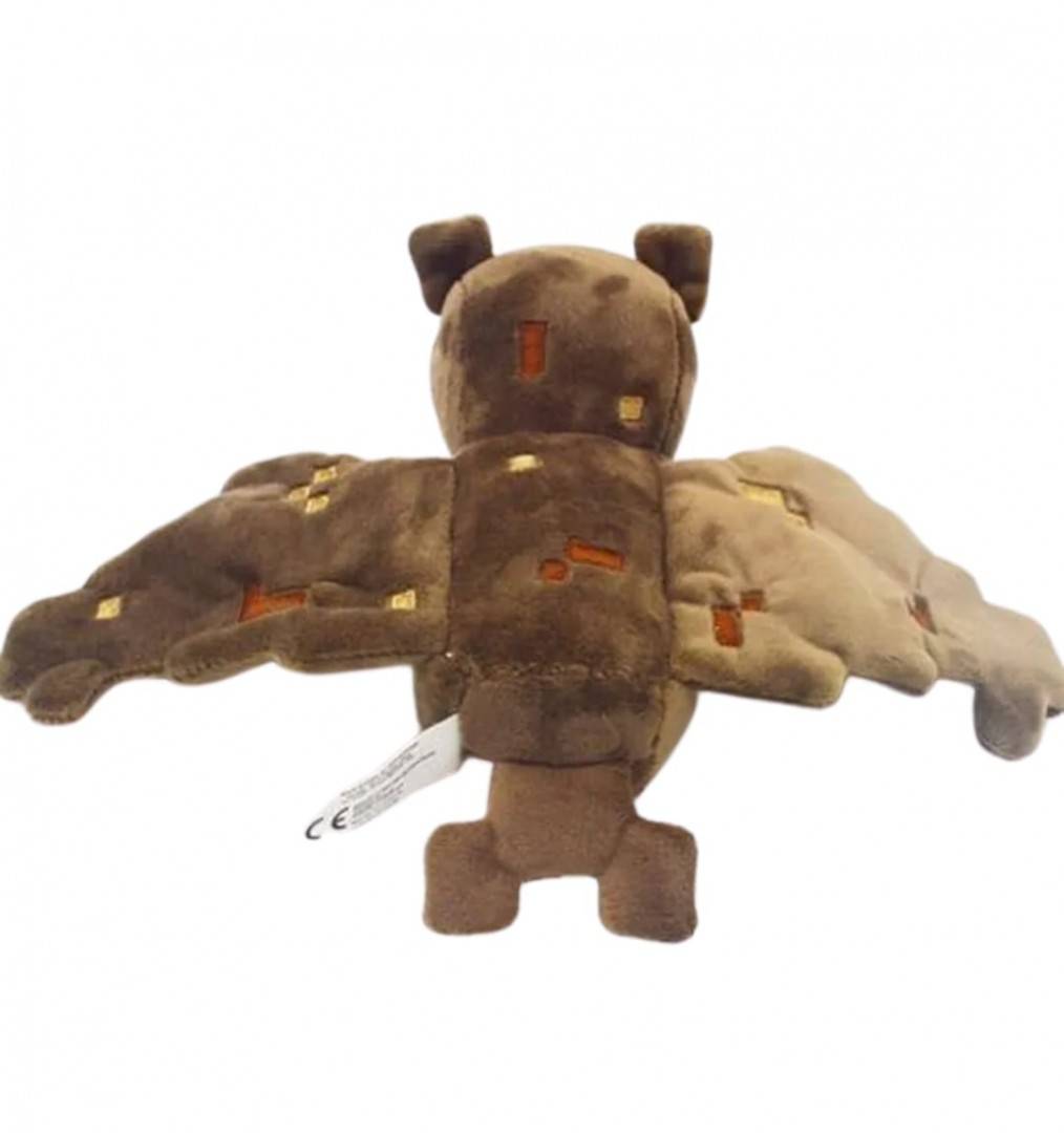 Jucarie de plus, tip Minecraft, cu ventuza, maro inchis, 15 cm
