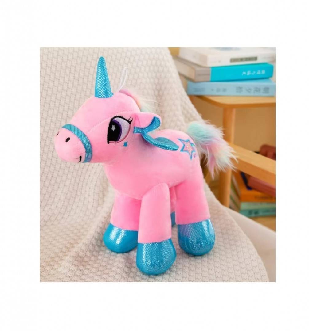 Jucarie de plus, Unicorn, canta, roz, 26 cm