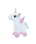 Jucarie de plus, Unicorn cu sunet, alb, 33 cm